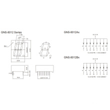 Display de 0,8 pulgadas de 1 dígito de 7 segmentos (GNS-8012Ax-Bx)